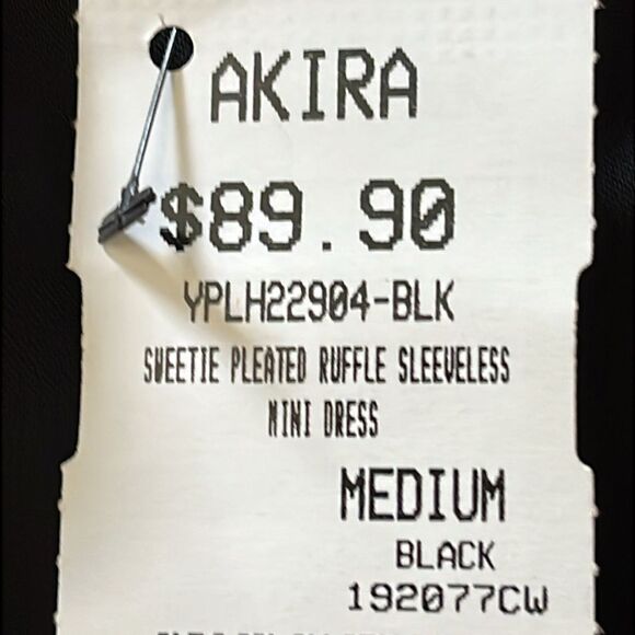 New! AKIRA SWEETIE PLEATED RUFFLE SLEEVELESS MINI DRESS IN BLACK Size M - Picture 11 of 16